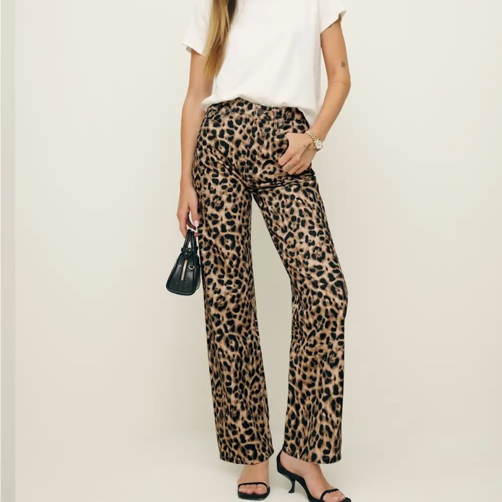 Reformation Cary High Rise Slouchy Straight Leg Jeans Brown - Size 28